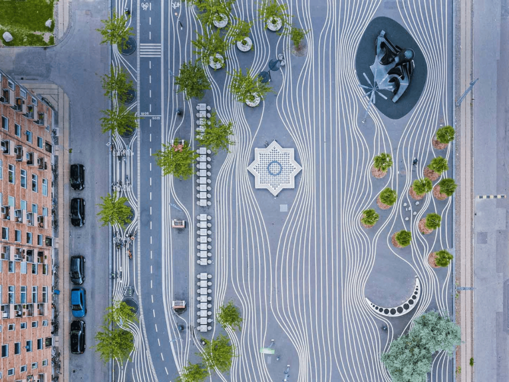Superkilen vue du ciel copenhague