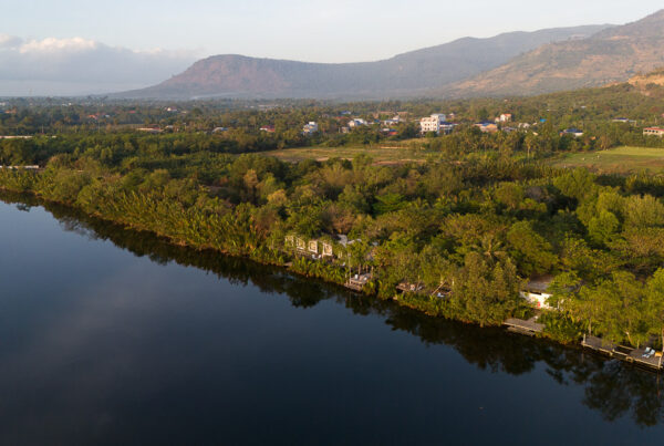 Vue drone kampot riverfront