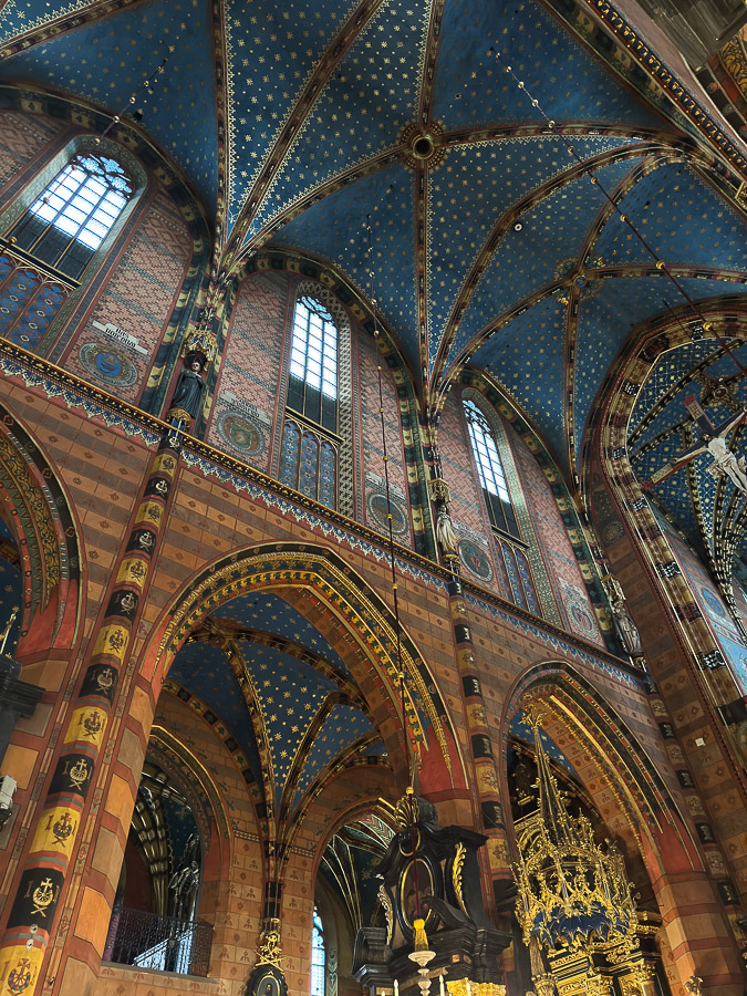 Plafond de la Basilique Sainte-Marie Cracovie