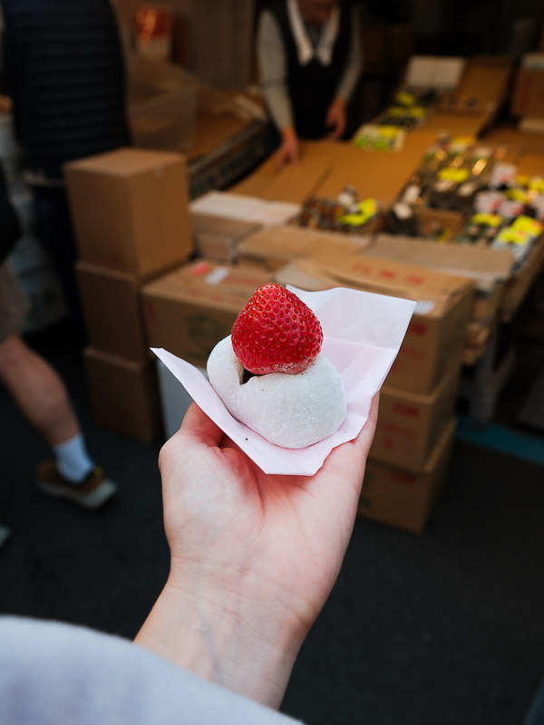 Mochii aux fraises du marché de Tsukiji