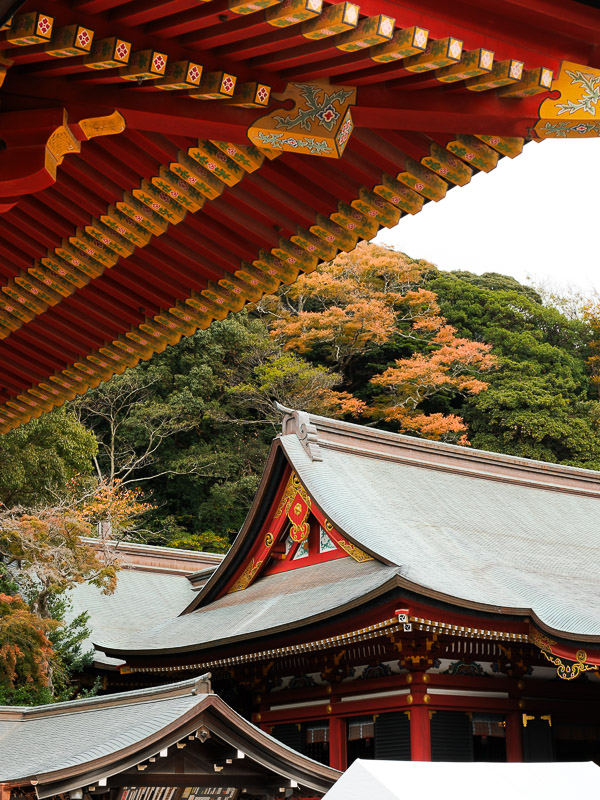 Détail du temple de Tsurugaoka Hachiman-gū