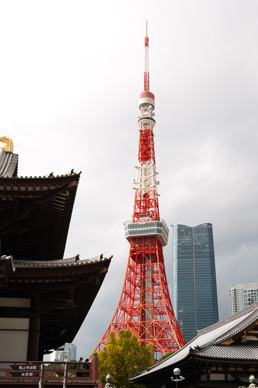 Tokyo Tower vue derrière Zojo-ji