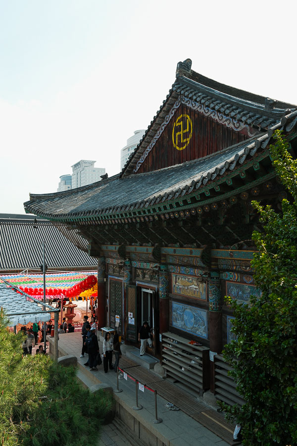 Temple de Bongeunsa à Gangnam Pavillon