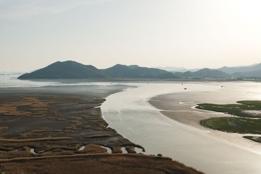vue sur la Suncheon Bay Nature Reserve depuis Yongsan Observatory