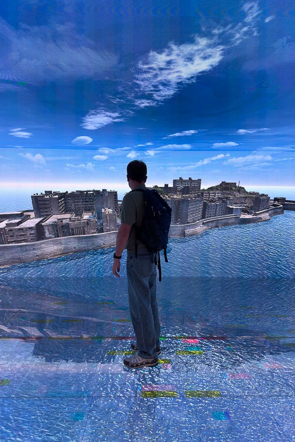 Reproduction virtuelle de l'île d'Hashima