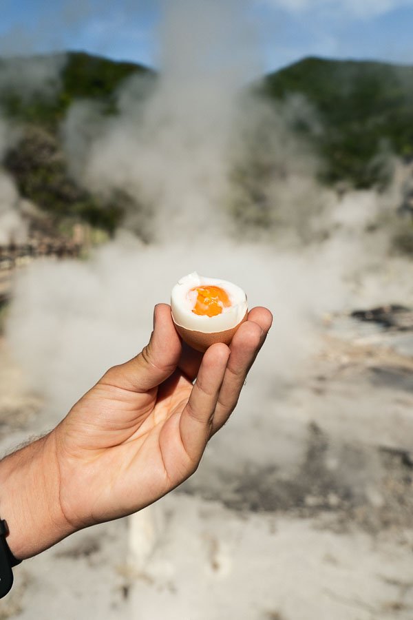 Oeuf cuit dans les vapeurs des enfers de Unzen